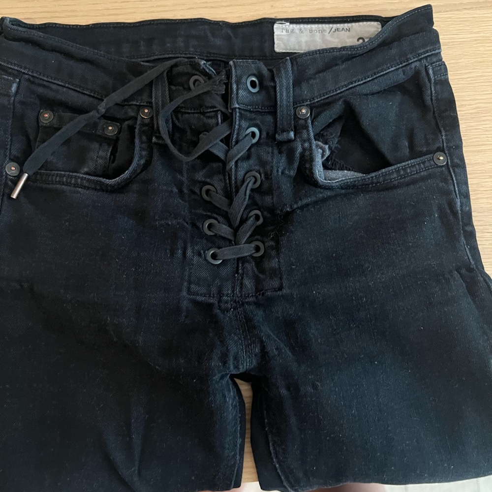 Rag and bone lace up jean Black